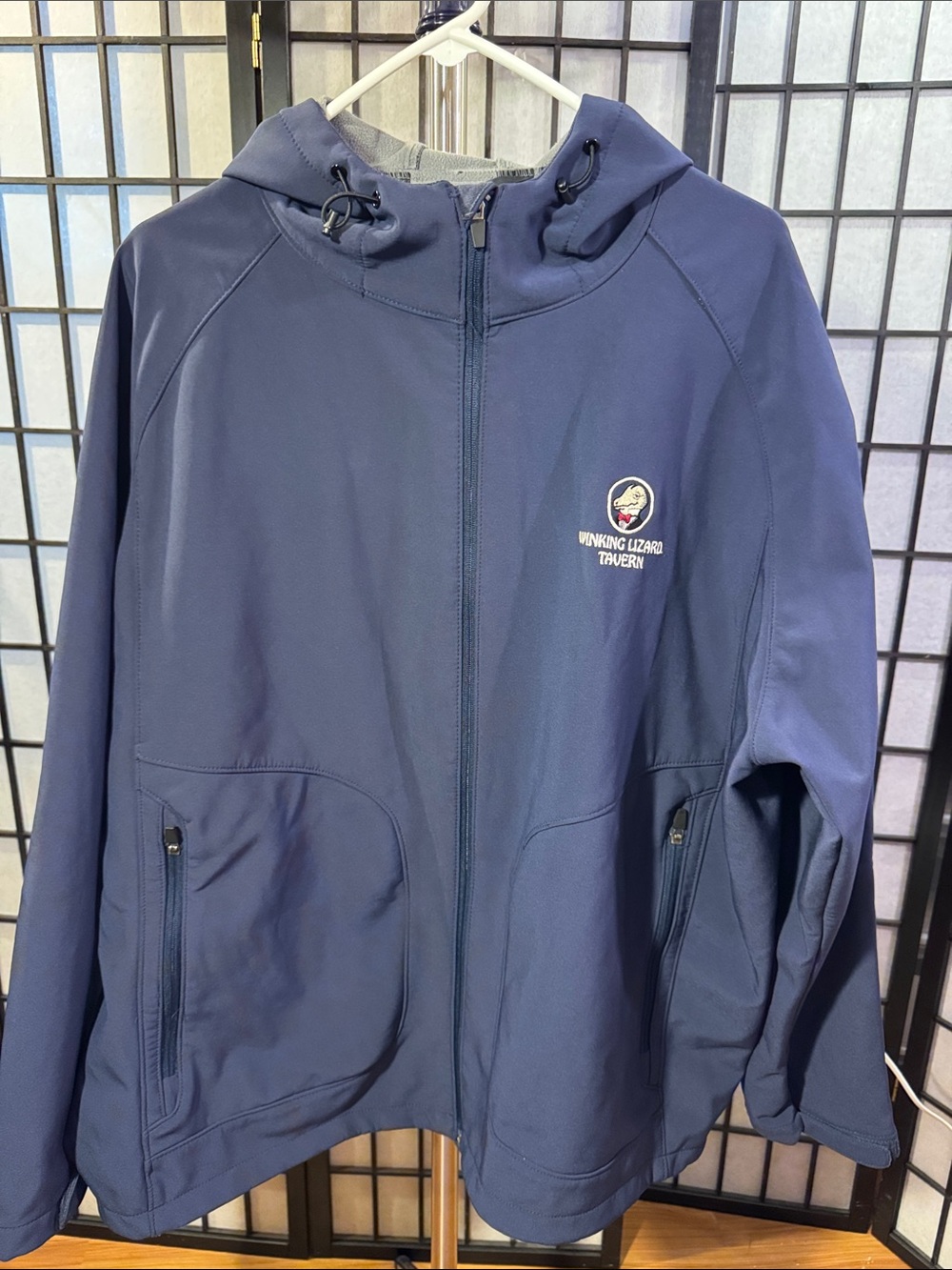 Men’s Winking Lizard 2010 World Tour of Beers Navy Zip-Up Hooded Jacket